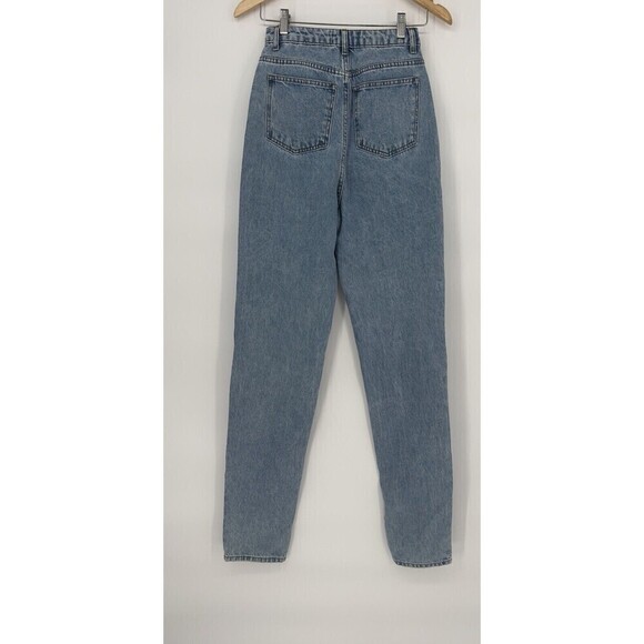 Asos Design Denim Women's Sz 25 x 36 High Waisted Light‎ Wash Straight Leg Jeans - Picture 2 of 9